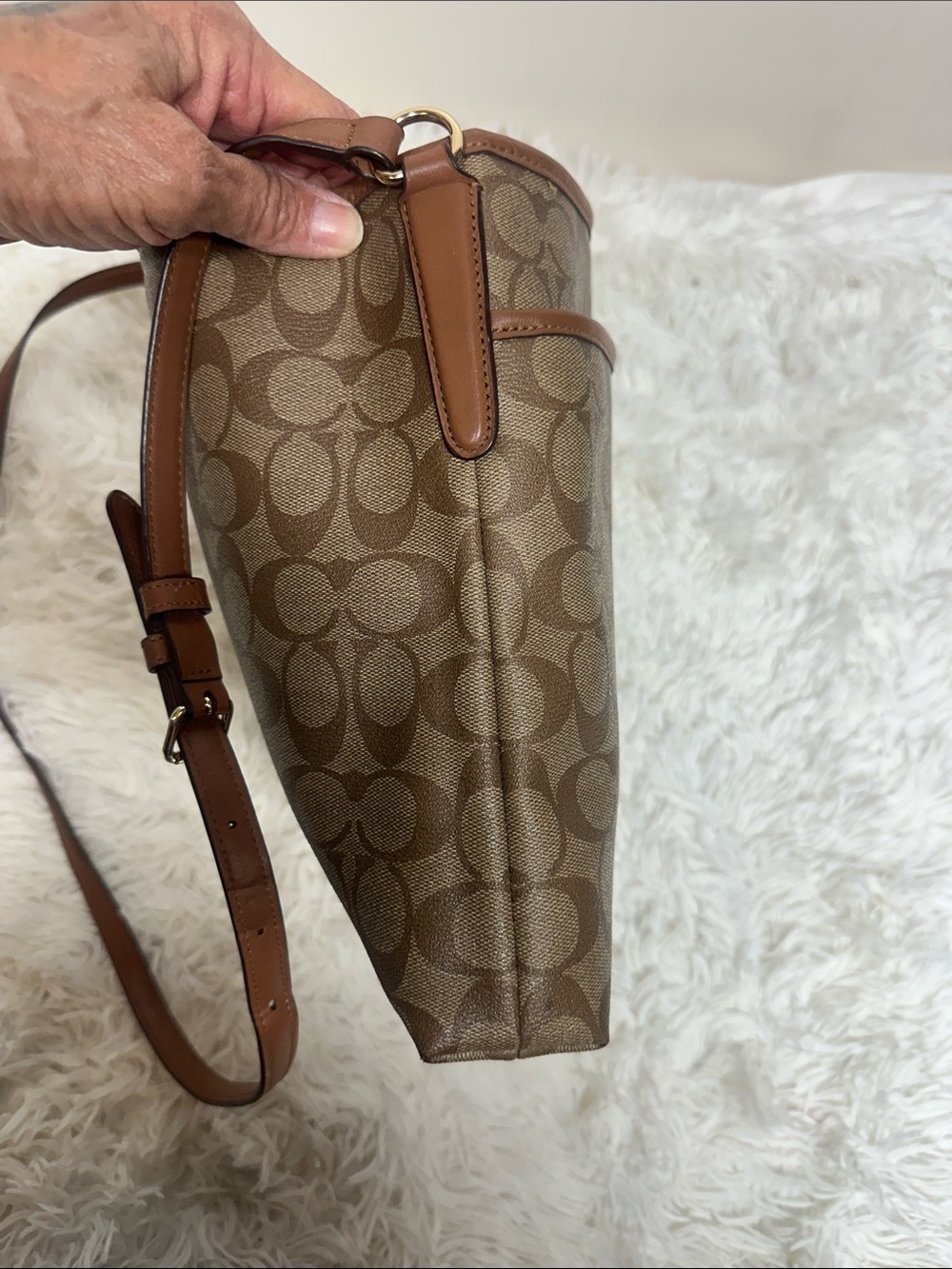 Coach Varsity Stripe Large File Rowan Crossbody Bag Purse - Picture 14 of 15